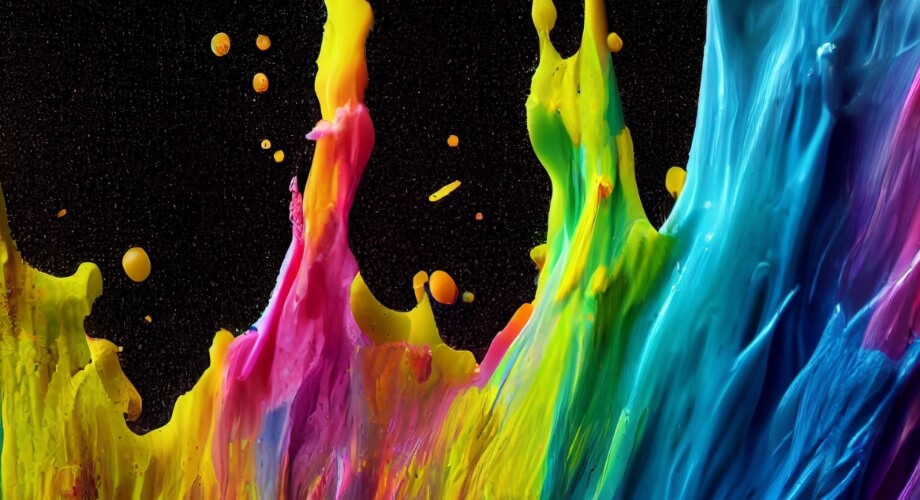 Splashes of color on a black background